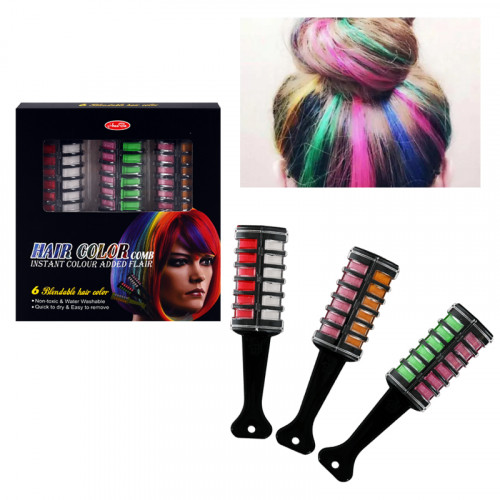 Комплект двойни гребени с цветни пастели за коса 