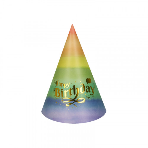 Парти шапки "Happy Birthday" /6 броя в опаковка/