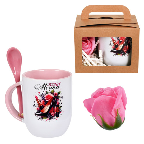 Подаръчен комплект "Жена Мечта" с декоративна сапунена роза.