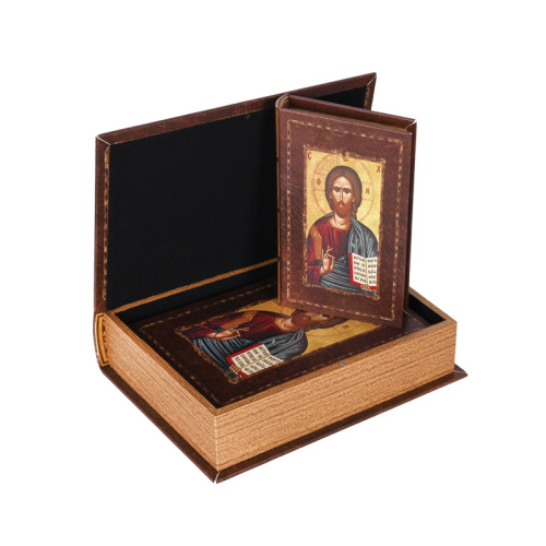 Кутия - Книга "Иисус Христос " 3 в 1 /кожа и дърво/